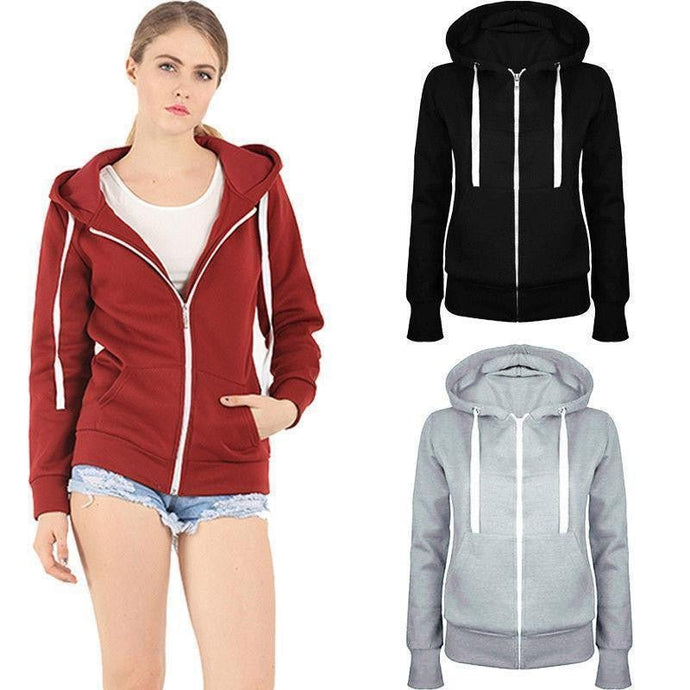 Ladies plain zip up hoodies - michelle.97